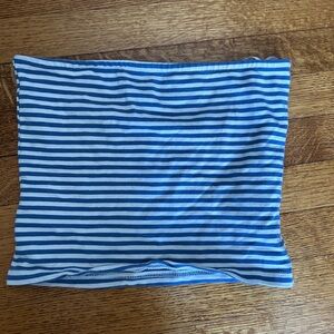 Edikted Blue and White Striped Crop Top